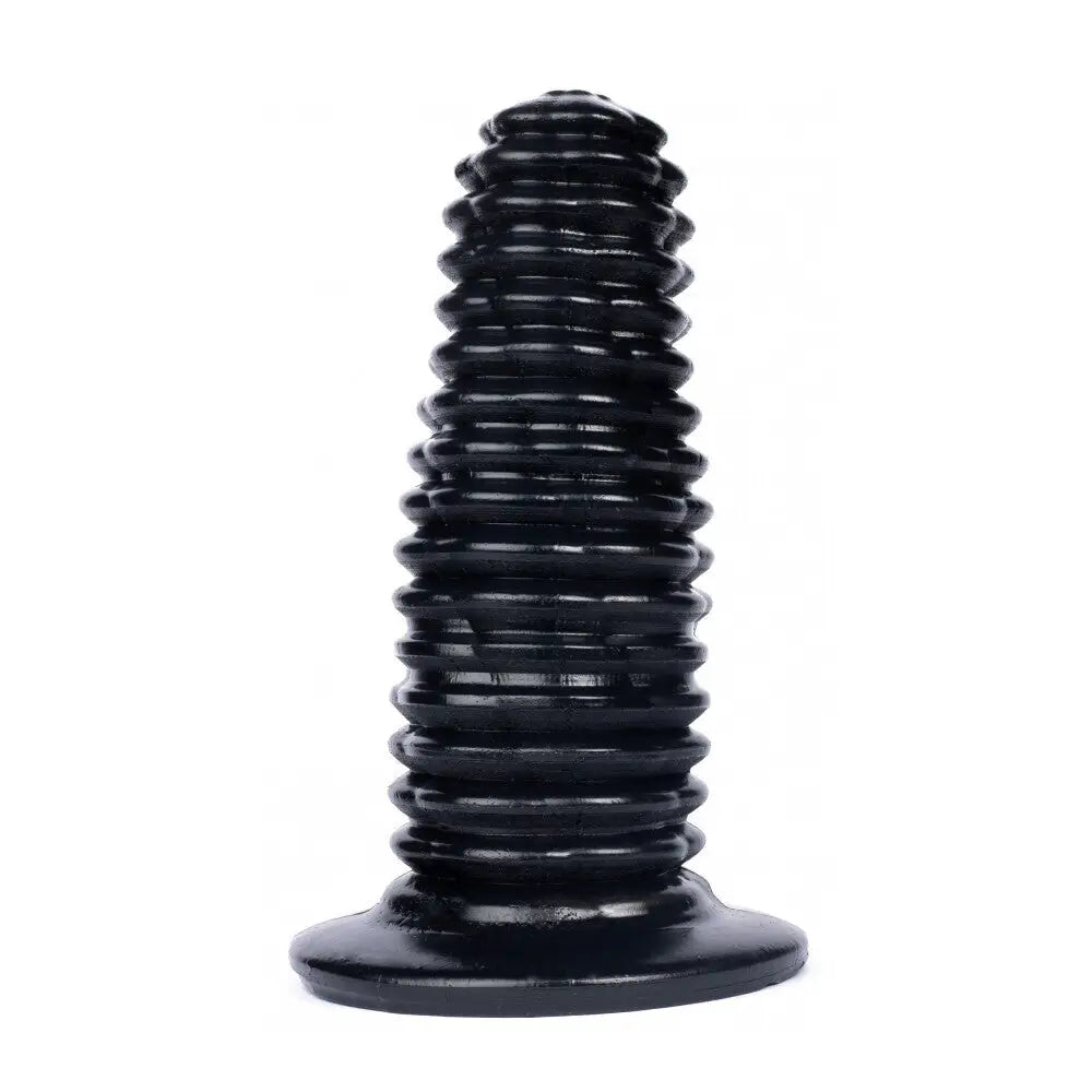 9.75-inch Vinyl Massive Black Dildo with Suction Cup Base