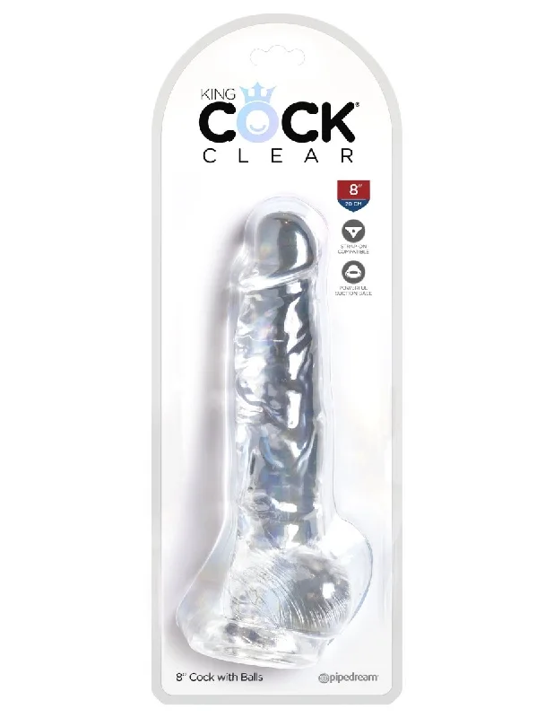 King Cock Clear 8 Inch Cock With Balls