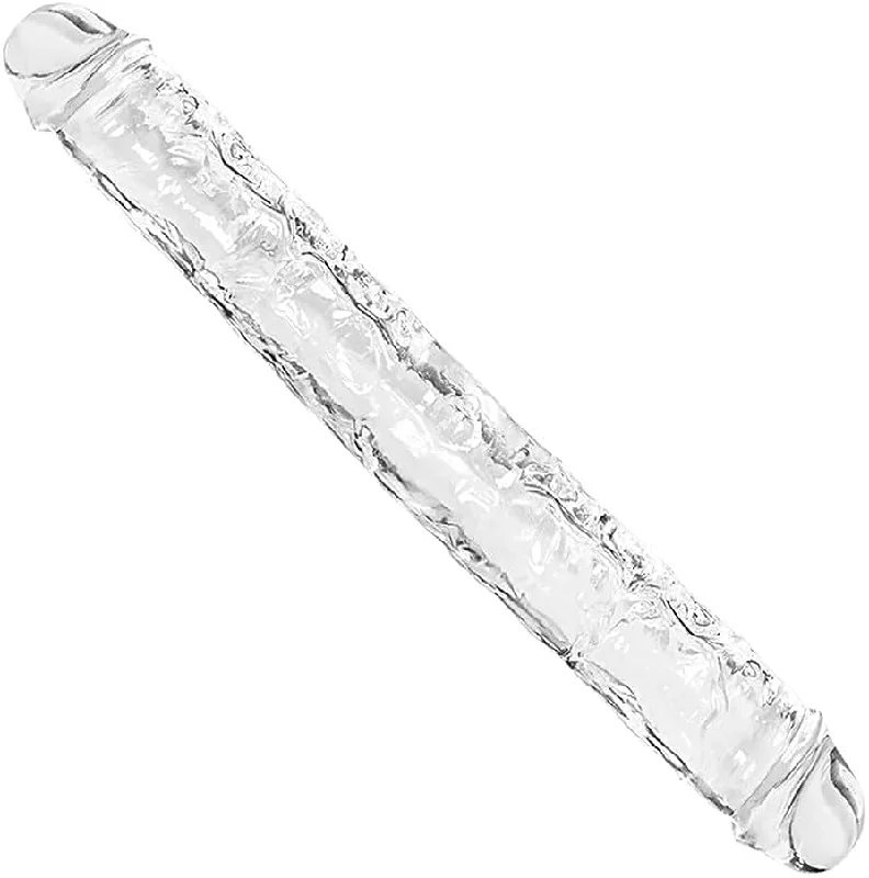 King Cock Clear Double Dildo 18" | Free Black Satin Bag