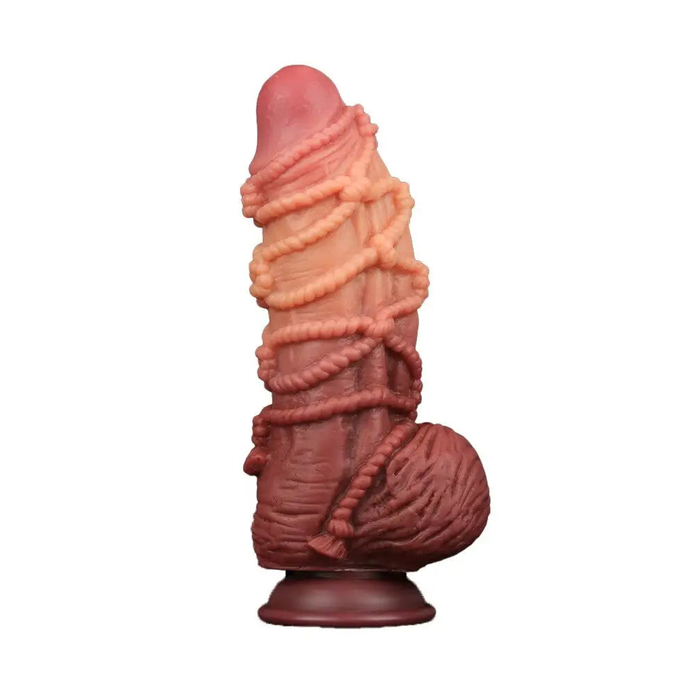 Lovetoy Silicone Flesh Pink Realistic Dildo with Rope Pattern