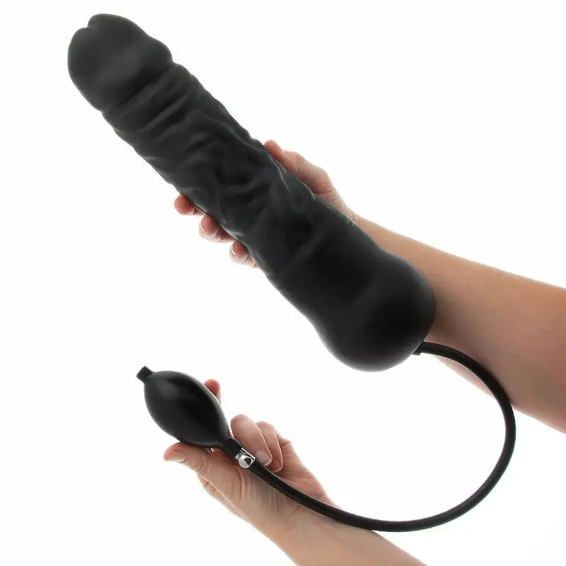 Master Series 13.5-inch Massive Black Realistic Inflatable Penis Dildo