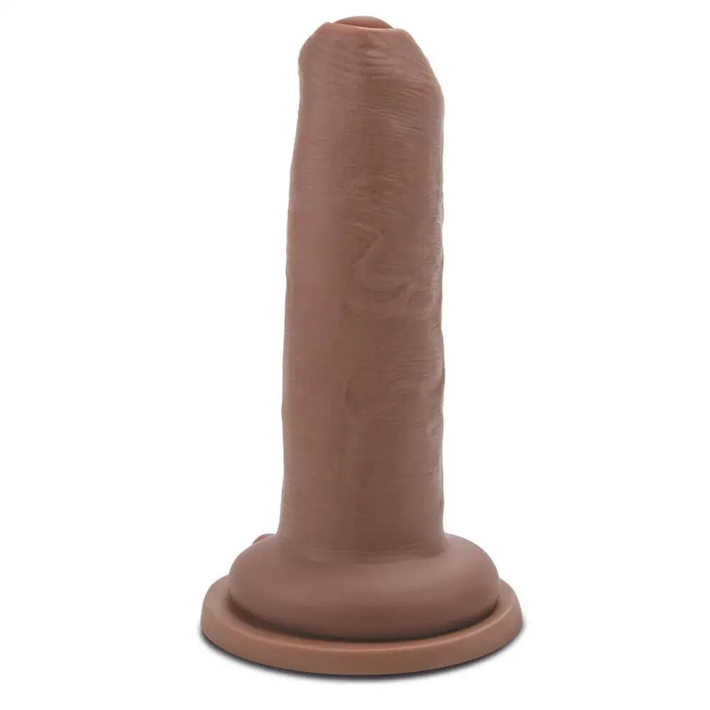 Me you us Uncut Flesh Brown Silicone Dildo with Suction Cup