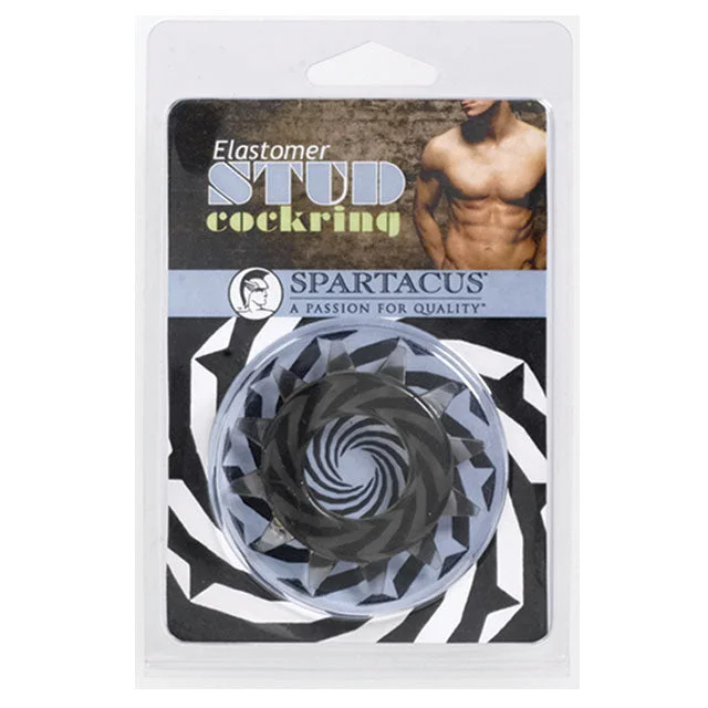 Stud Elastomer Cock Ring (Black)