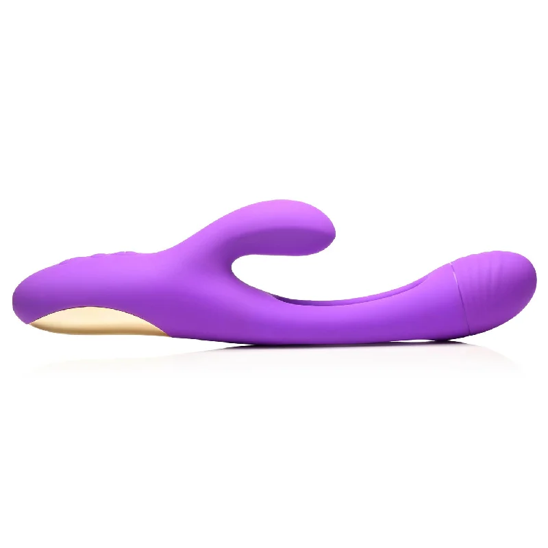 Tri-Flick Flicking Silicone Rabbit Vibrator -  Purple