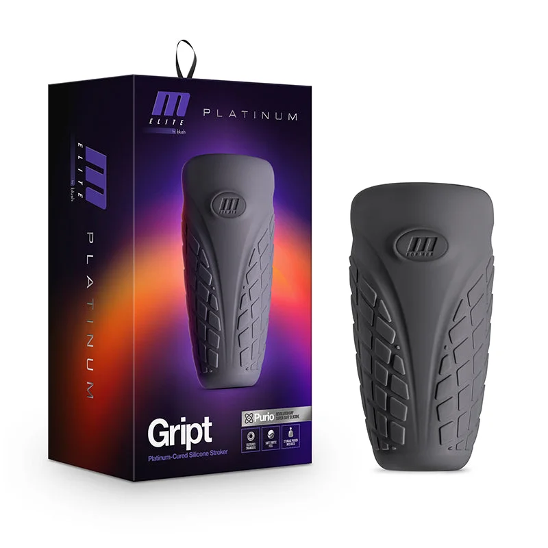 Blush M Elite Platinum Gript Silicone Stroker Black