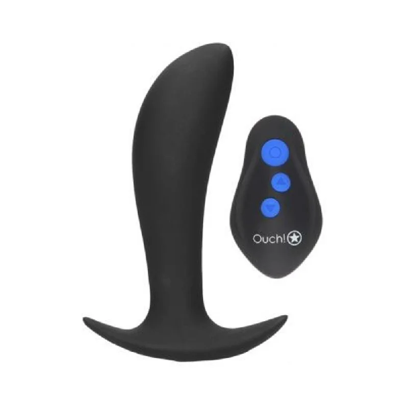 E-stim & Vibr Butt plug with remote Blac