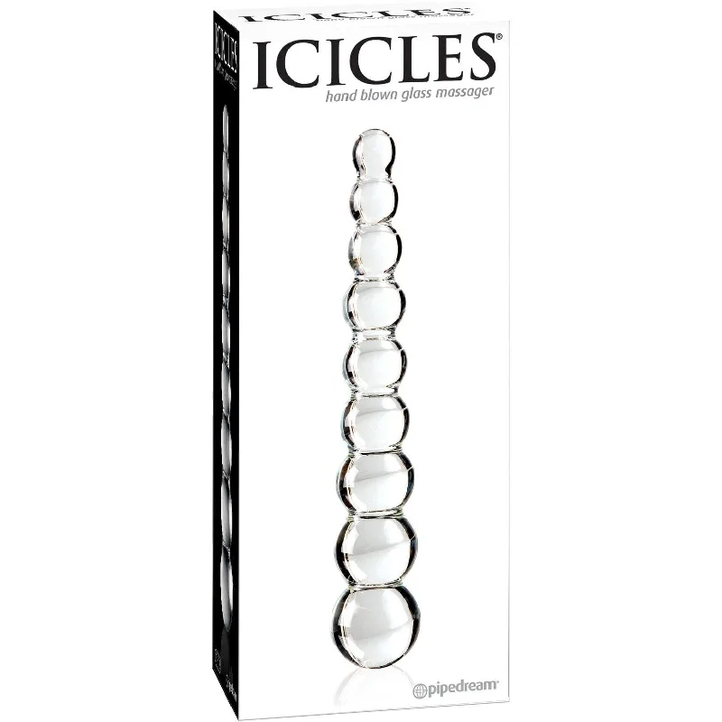 Icicles No. 2 Hand Blown Glass Massager - Rippled