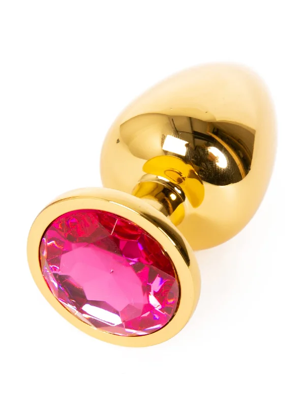 Large Butt Plug Gold Ruby