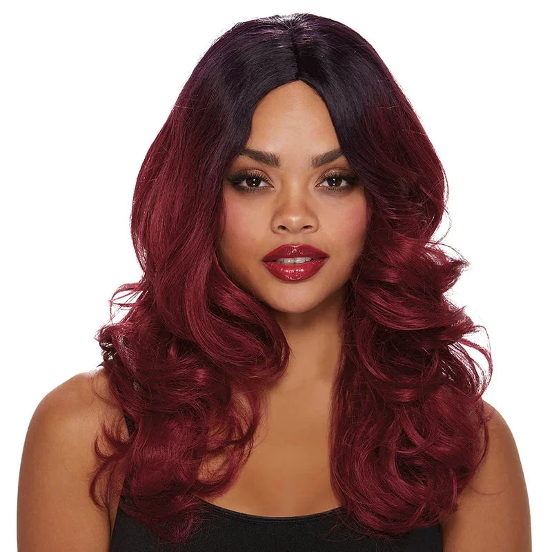 Long Curly Wig Red Ombre