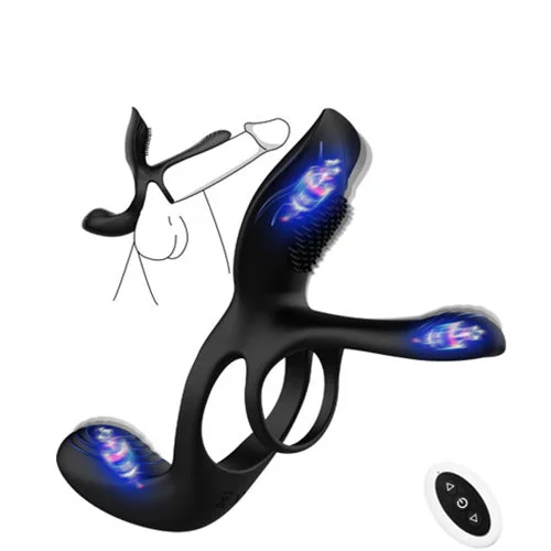 KERERO 3 in 1 Vibrating Penis Ring with 10 Modes