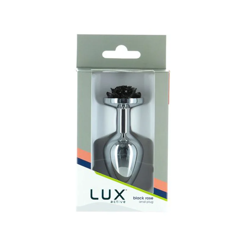 Lux Active Rose Metal Butt Plug 3.5in Bk