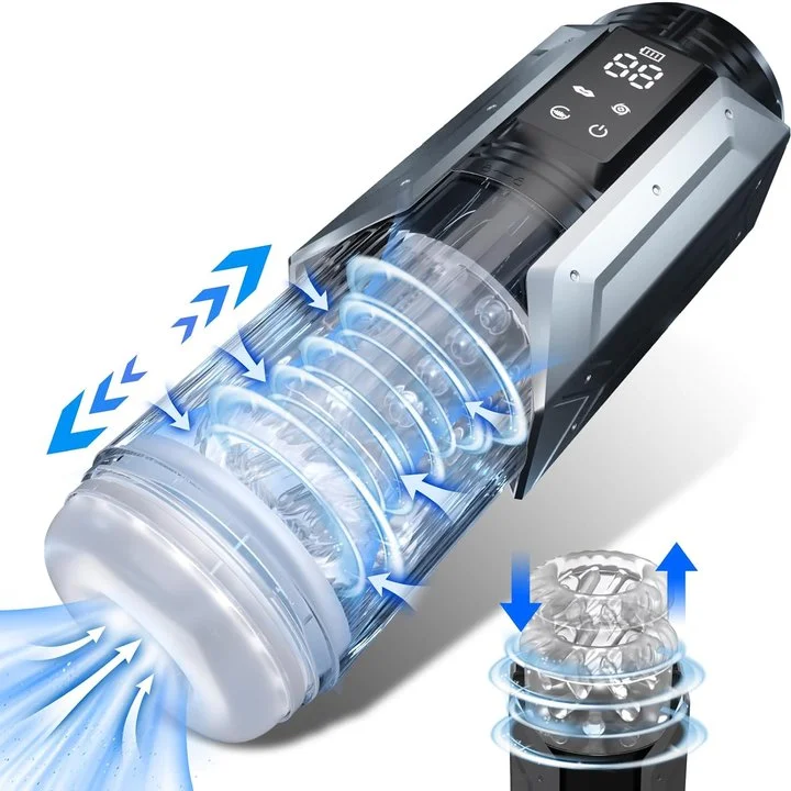 KERERO Male Sex Toys Stroker with 7 Sucking& Vibrating& Thrusting& Rotating Modes