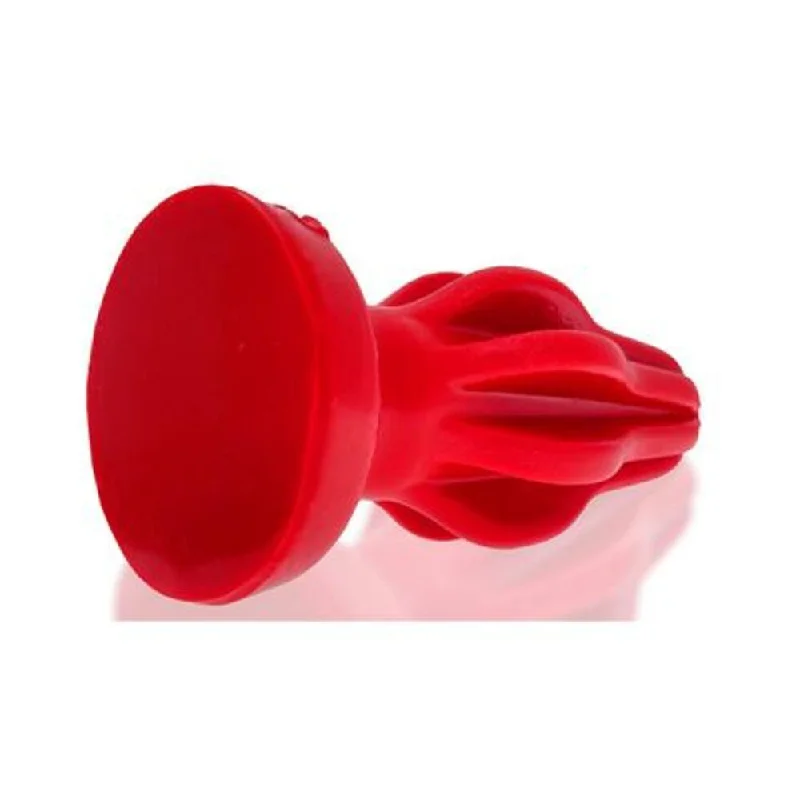 Oxballs Airhole-2 Finned Buttplug Silicone Medium Red