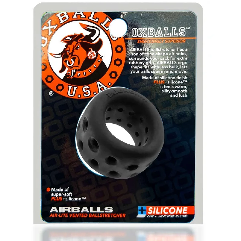 Oxballs AIRBALLS Ballstretcher Black Ice – Soft, Stretchy plus+SILICONE™ with Ventilation Holes