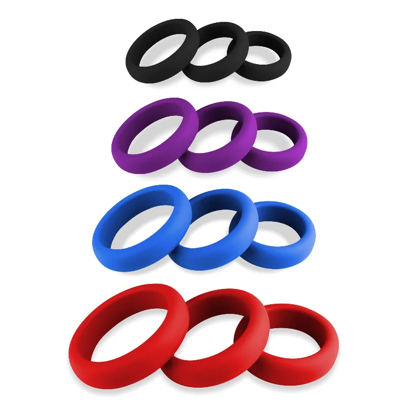 LeLuv Flat Inside Cock Ring  3-Pack - 36mm (1.4"), 41mm (1.6") and 45mm (1.8")