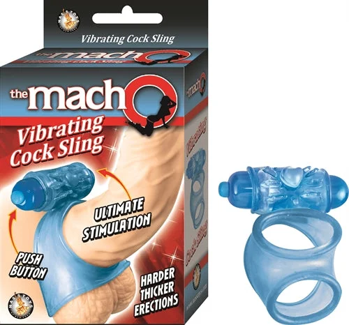 Macho Vibrating Cock Sling: Stretchy, Waterproof Fun with Easy Push-Button Control