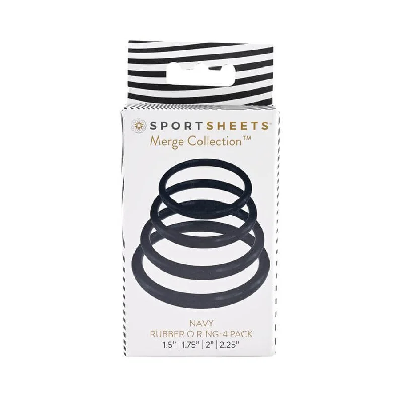 Sportsheets Merge Collection Navy Blue O-Ring 4-Pack: Versatile and Vibrant