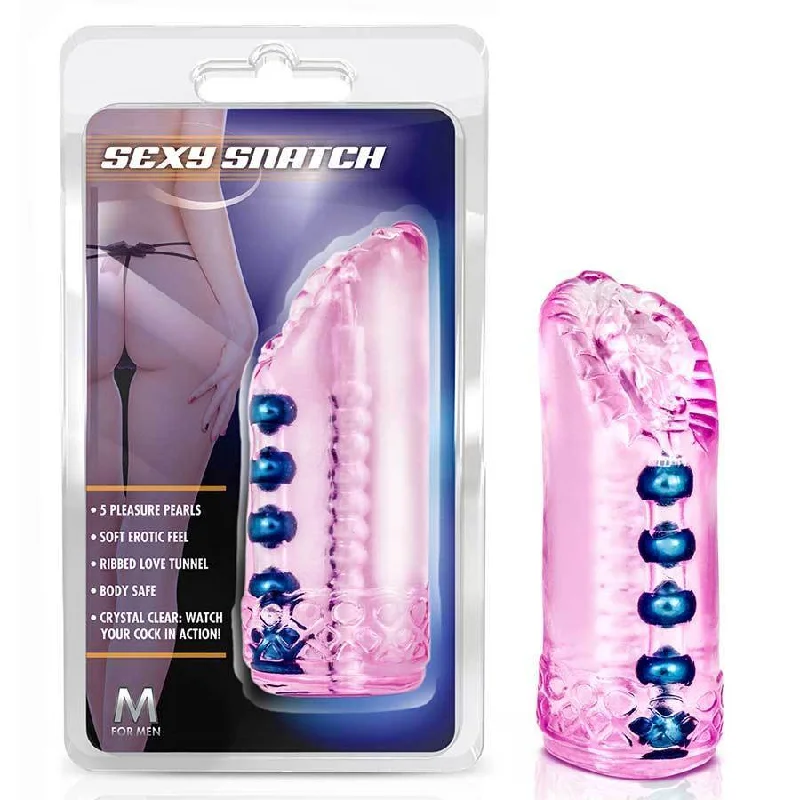 Sexy Snatch Pink Pocket Pussy Masturbator with Pleasure Beads