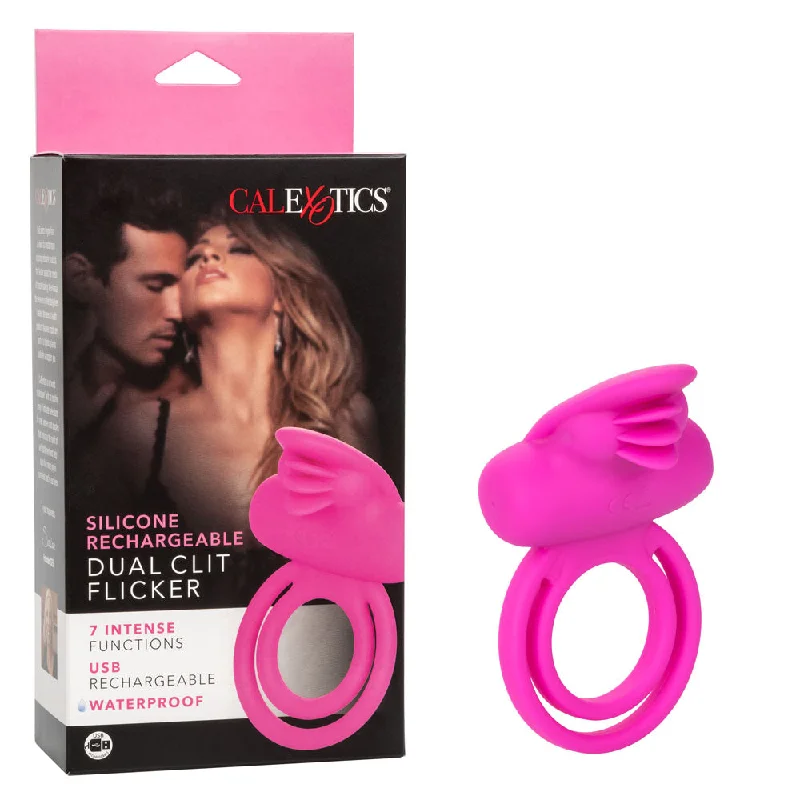 Waterproof Rechargeable Vibrating Ring with Flickering Clit Teasers