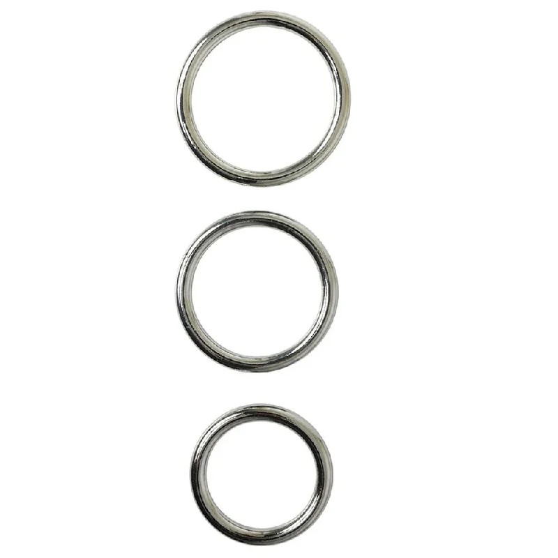 SPORTSHEETS Seamless Metal O-Ring 3 Pack - Metal Rings - Set of 3 Sizes