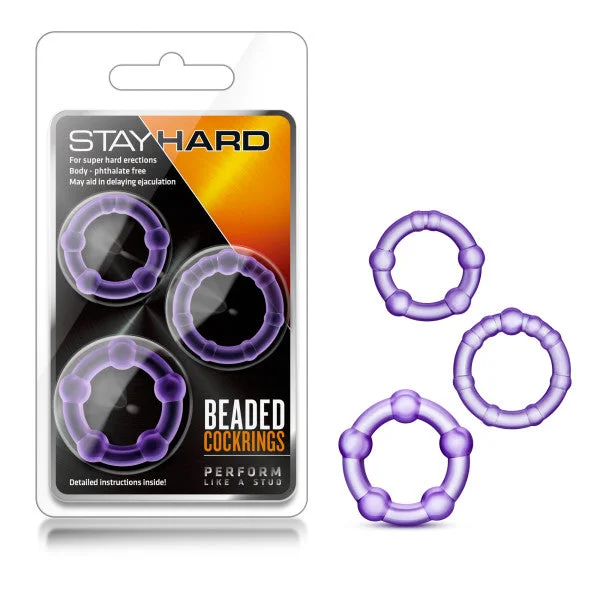 Stay Hard Beaded Cockrings-(bl-00011)