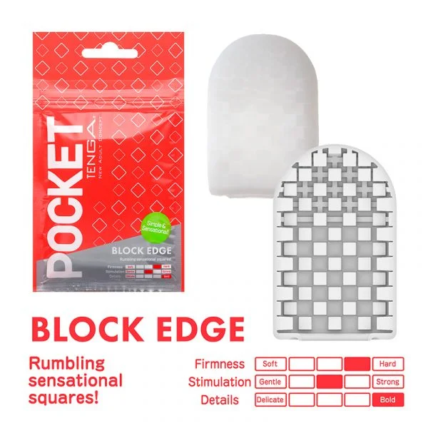 Pocket Single Use Block Edge Masturbator by Tenga