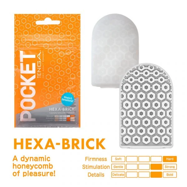 Pocket Single Use Hexa Brick Masturbator by Tenga