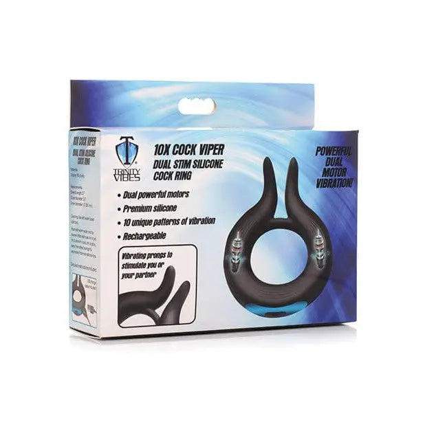 Trinity Men 10x Cock Viper Dual Stimulation Silicone Cock Ring