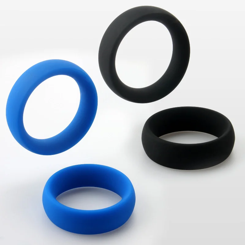 LeLuv Wide Oval Cock Ring 2-Pack - 45mm (1.8") and 51mm (2.0") Inner Diameters