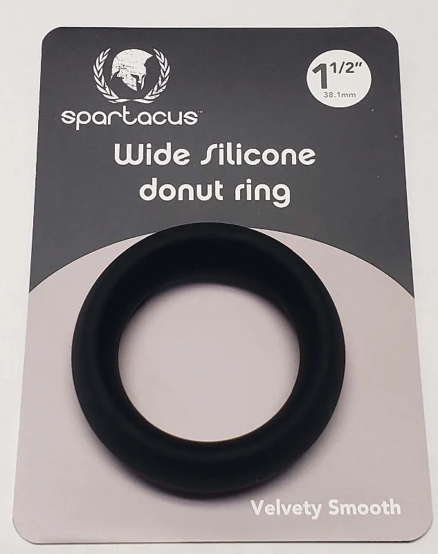 Wide Silicone Donut Ring Black 1.5 inches: Premium Cock Ring for Enhanced Erection and Intense Orgasms