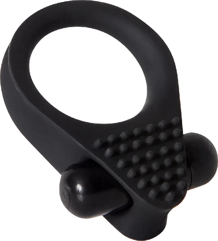 Buzzing Black Knight Vibro Cock Ring for Thrilling Nights